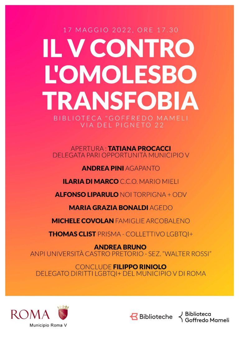 Il V contro l’omolesbotransfobia