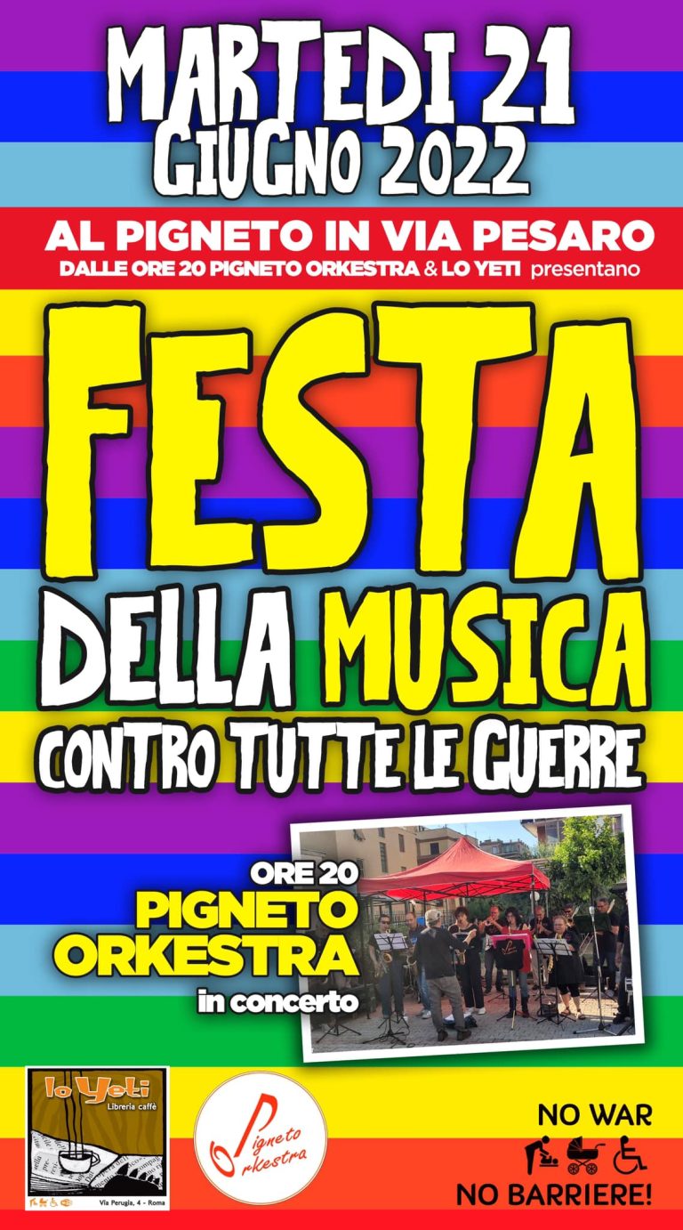 FESTA DELLA MUSICA CONTRO TUTTE LE GUERRE