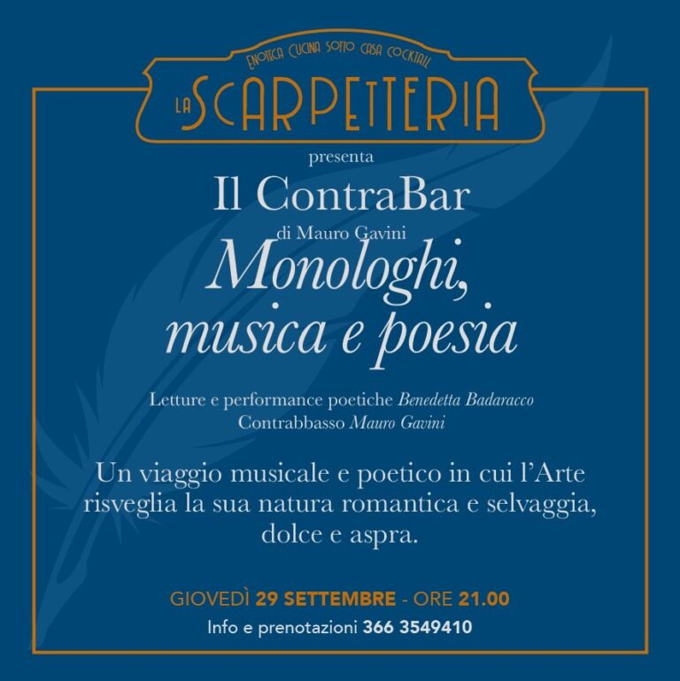 Il ContraBar – Monologhi, musica e poesia