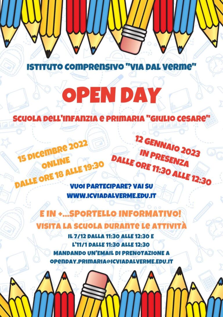 Open Day Scuola dell’Infanzia e Primaria “Giulio Cesare”