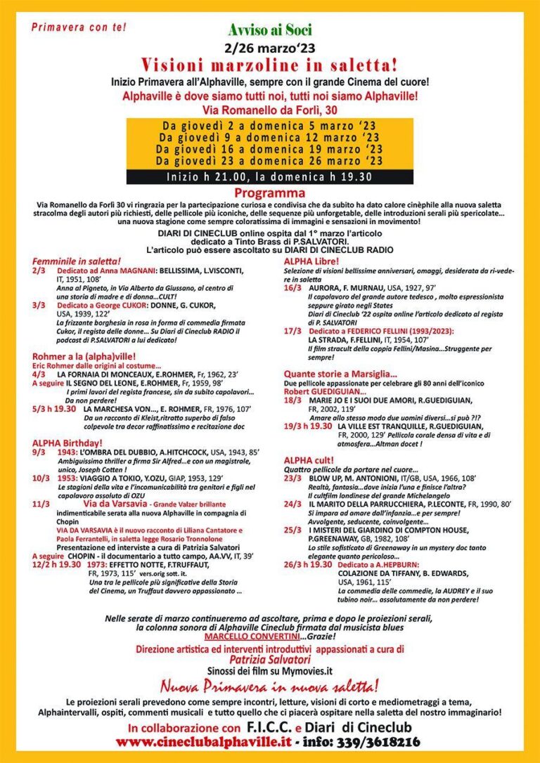 Visioni marzoline in saletta!