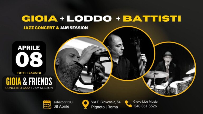 Gioia + Loddo + Battisti | Live Trio Jazz + Jam Session