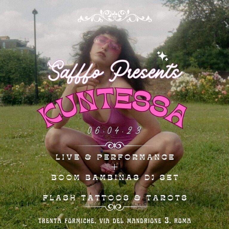 SAFFFO PRESENTS – KUNTESSA (LIVE e DJSET) + BOOMBAMBINAS – DJSET