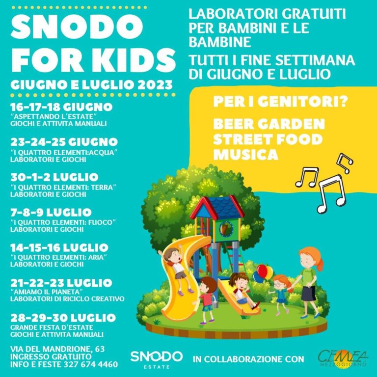 SNODO FOR KIDS Giugno e Luglio ’23