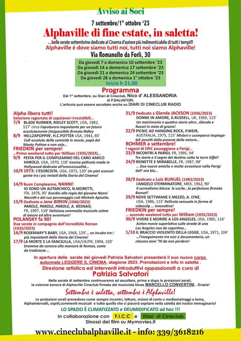 Alphaville di fine estate, in saletta!