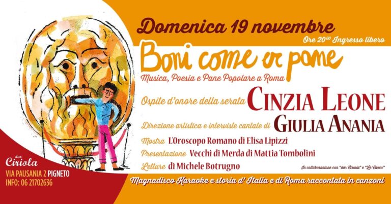 Cinzia Leone per Boni come er pane: musica, poesia e pane popolare… a Roma!