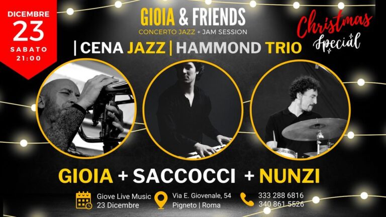 Gioia + Saccocci + Nunzi| Hammond Jazz Trio + Jam
