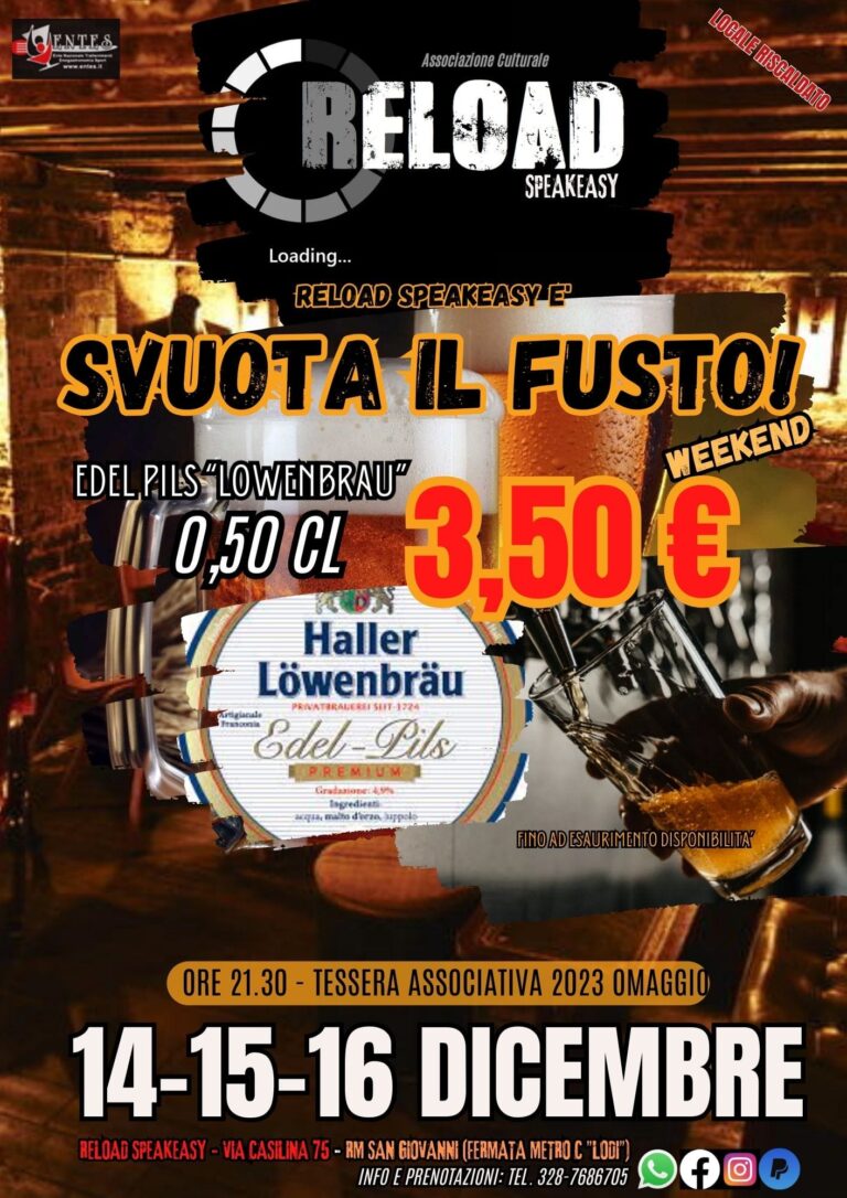 SVUOTA FUSTO!! 14/15/16 dicembre