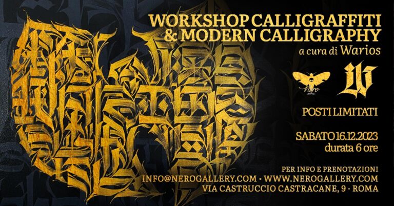 WORKSHOP CALLIGRAFFITI & MODERN CALLIGRAPHY  a cura di WARIOS