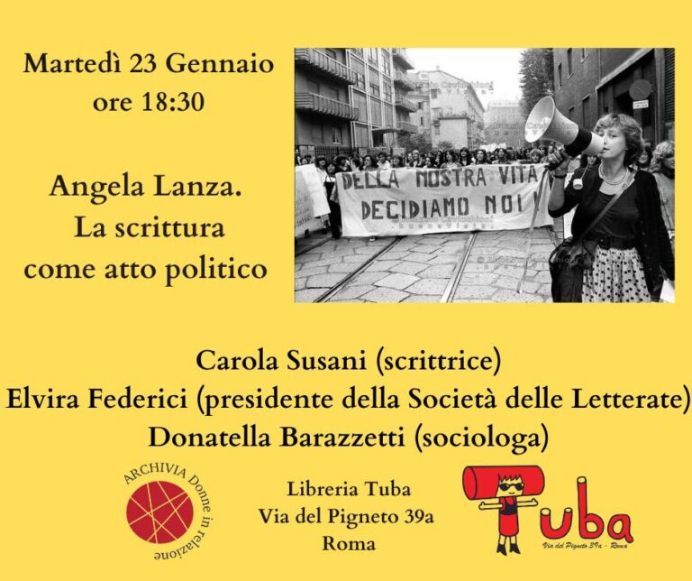 Angela Lanza. La scrittura come atto politico