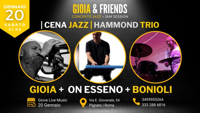 Gioia + Von Essen + Bonioli | Hammond Jazz Trio + Jam