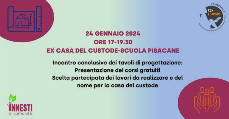 Incontro conclusivo dei tavoli di progettazione della Casa del Custode