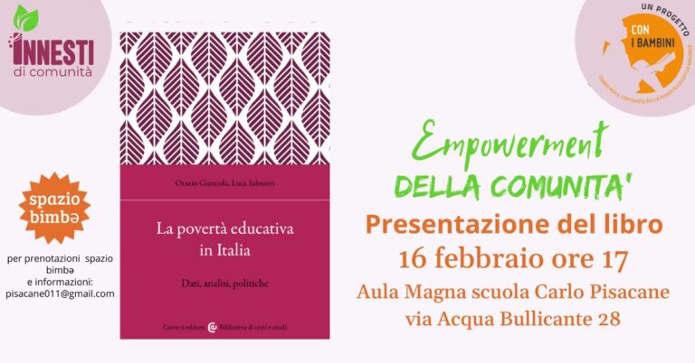 Presentazione del libro La povertà educativa in Italia, di Orazio Giancola e Luca Salmieri