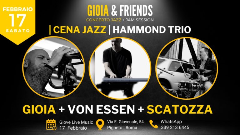 Gioia + Von Essen + Scatozza |  Jazz Night + Jam