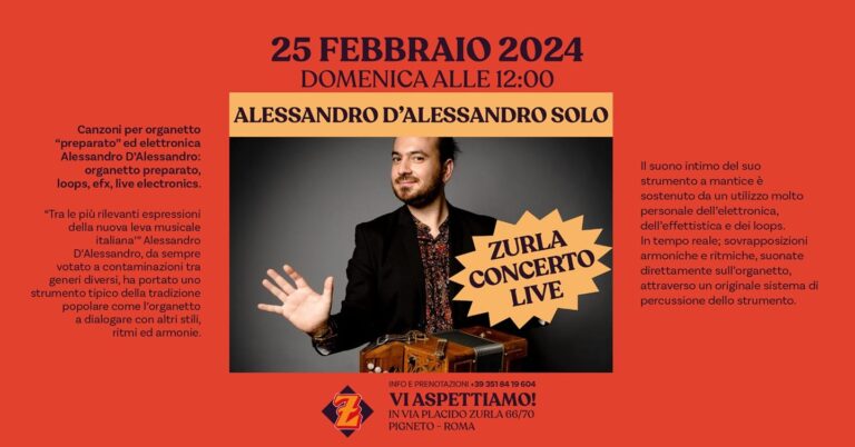 Zurla Concerto Live: Alessandro D’Alessando SOLO