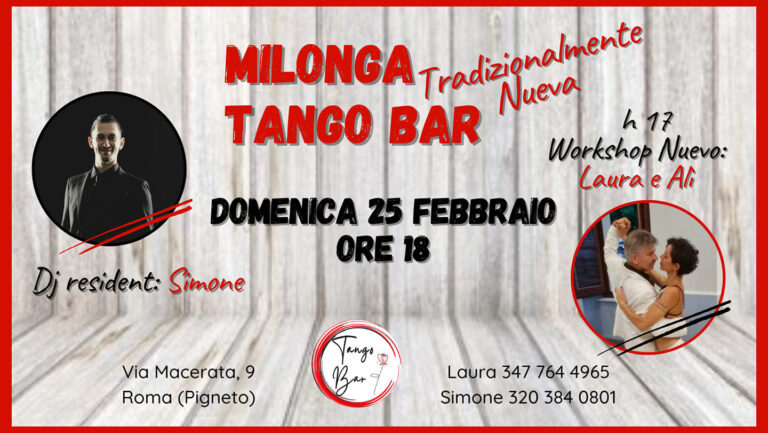 MILONGA DEL TANGO BAR + Workshop Nuevo