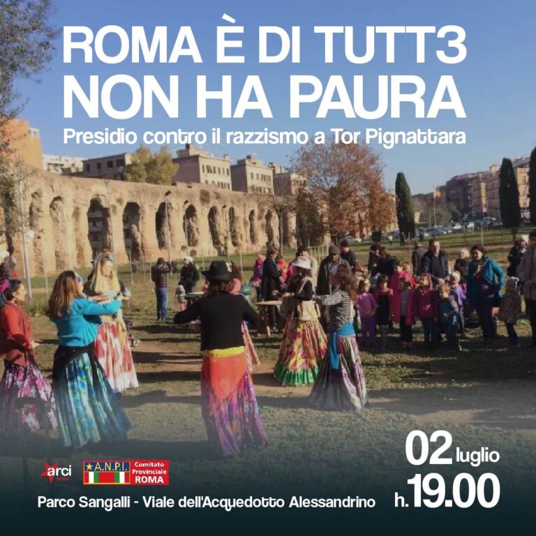 Presidio contro il razzismo a Torpignattara