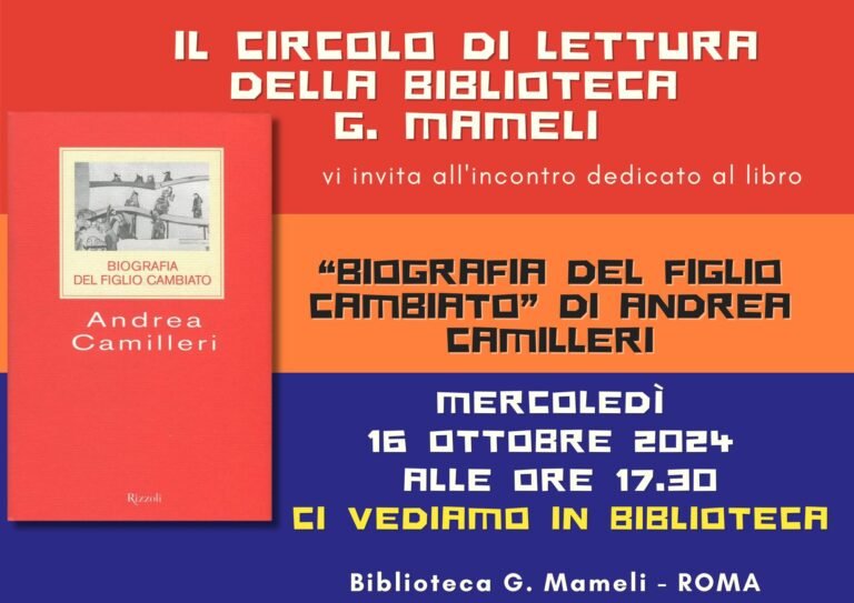 Appuntamento con il Circolo di lettura della Biblioteca Goffredo Mameli