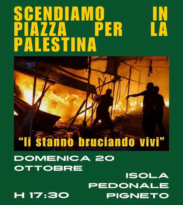 Scendiamo in piazza per la Palestina