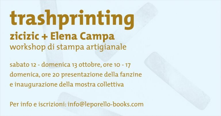 Trash printing- laboratorio di stampa con rifiuti con ziczic e Elena Campa