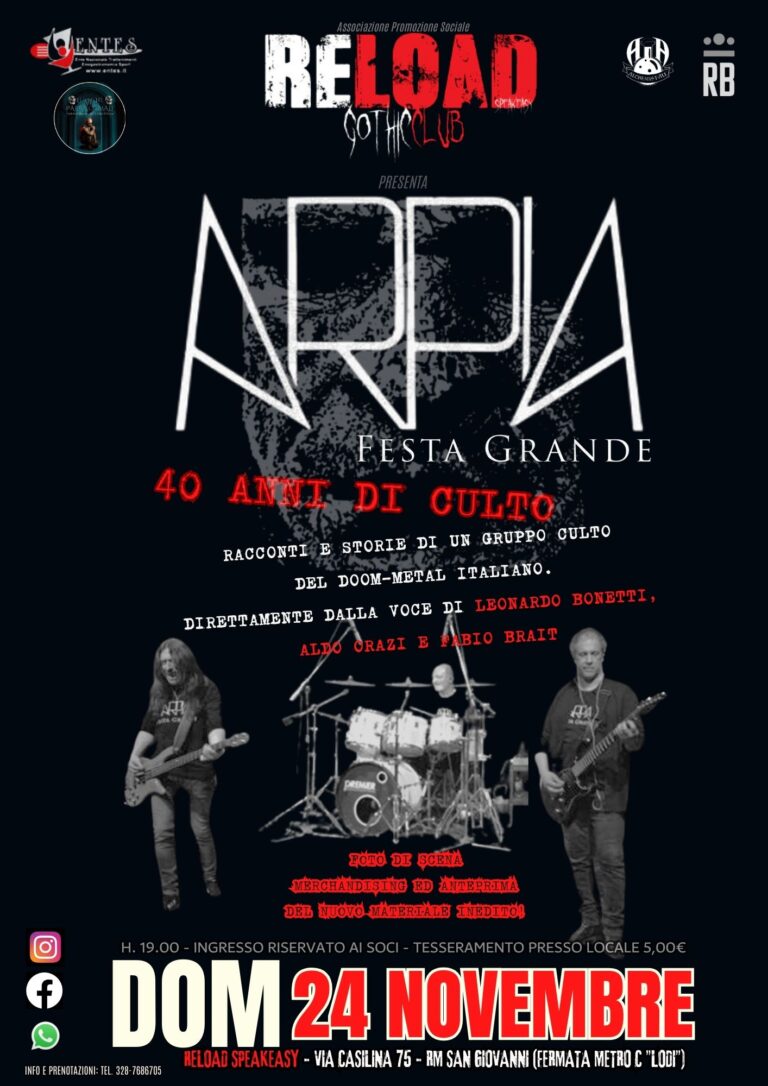 ARPIA – “Festa Grande” meet & Greet / 40 anni di culto Doom-Metal