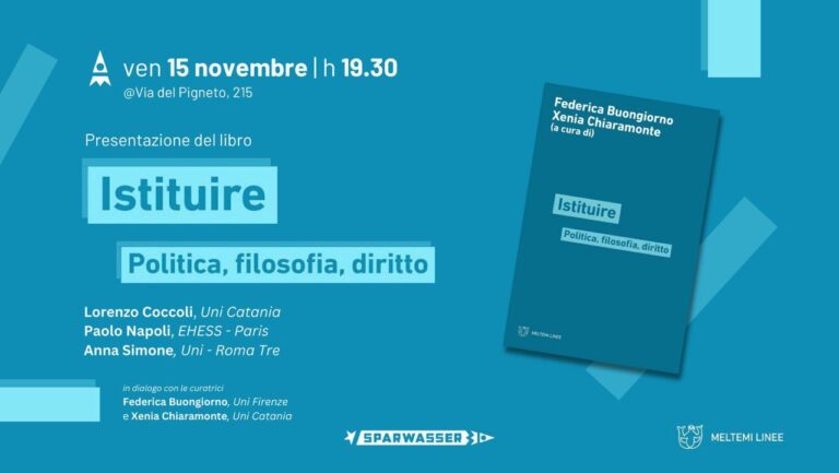 ISTITUIRE | Filosofia, politica, diritto – Presentazione Libro