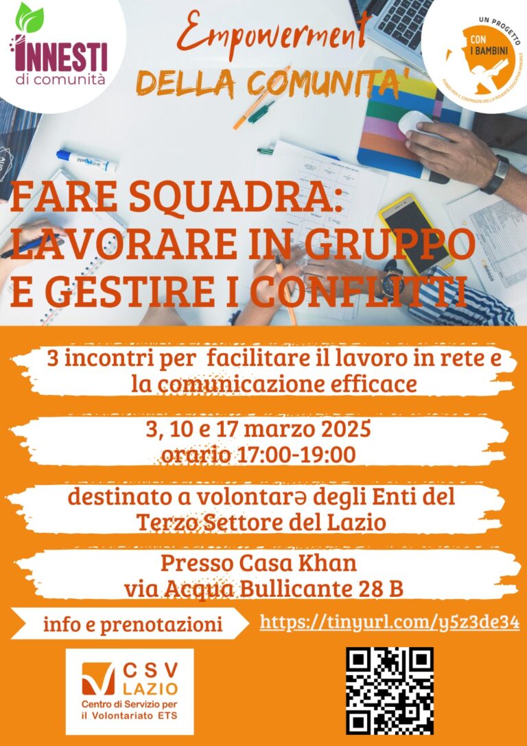 FARE SQUADRA: LAVORARE IN GRUPPO E GESTIRE I CONFLITTI