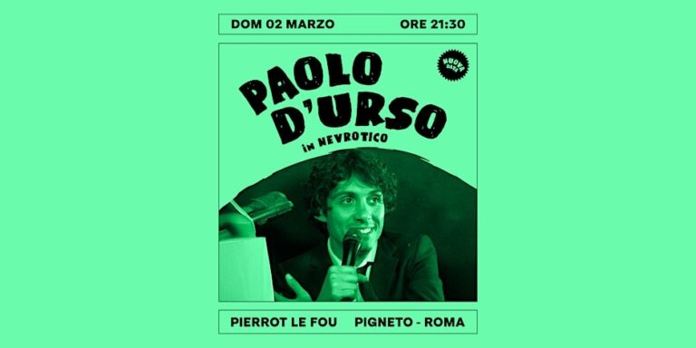 Paolo D’Urso in “Frenetico” – Nuova Data