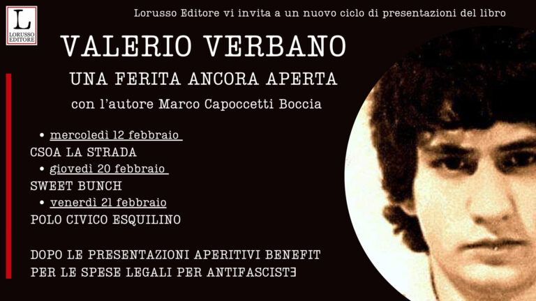 Presentazione di VALERIO VERBANO – UNA FERITA ANCORA APERTA