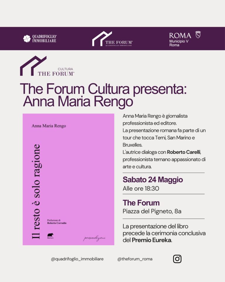 Anna Maria Rengo presenta ” il resto è solo ragione “