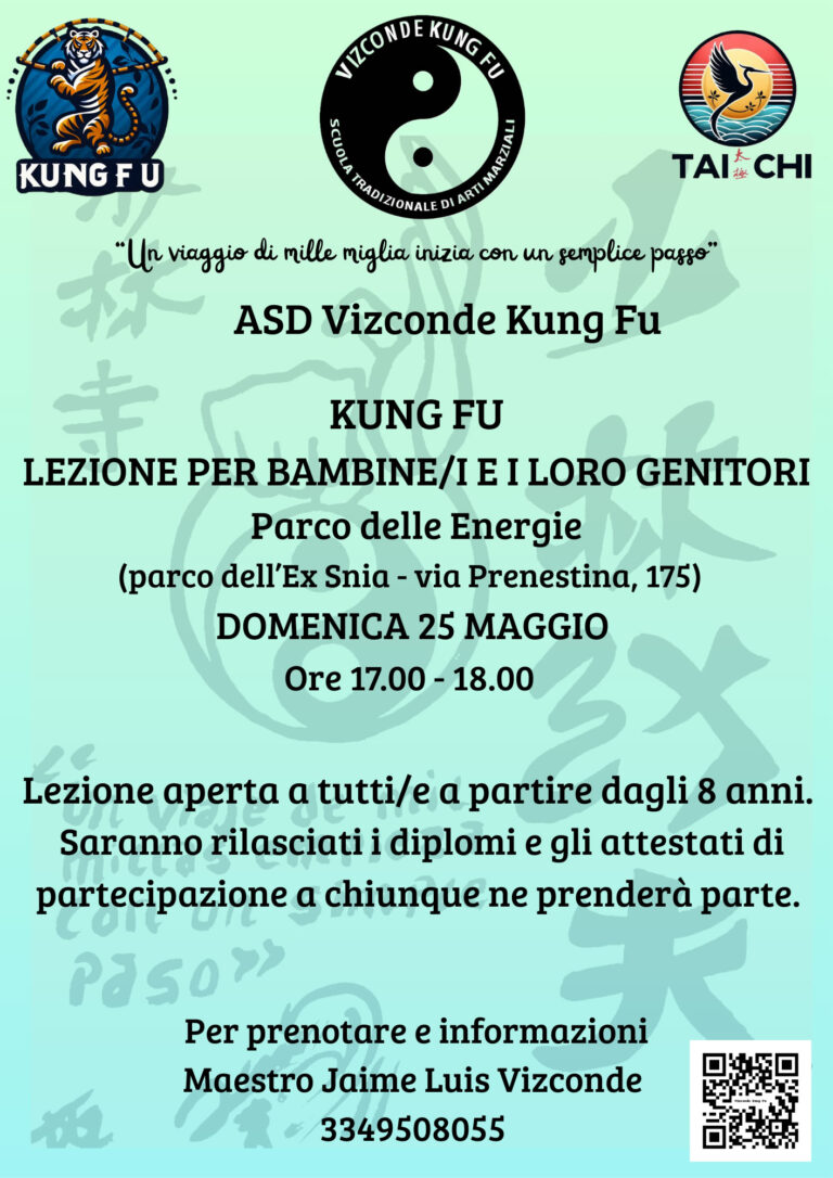 KUNG FU al Parco delle Energie per bambine/i e i loro genitori