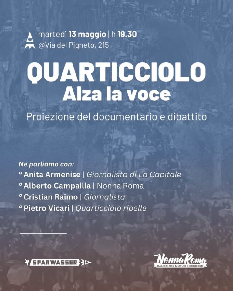 Quarticciolo Alza la voce