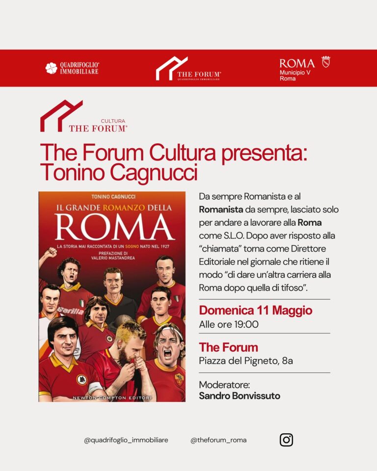 Tonino Cagnucci presenta “IL GRANDE ROMANZO DELLA ROMA”