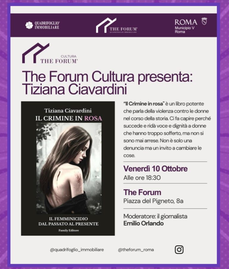 Tiziana Ciavardini presenta ” Il crimine in rosa”