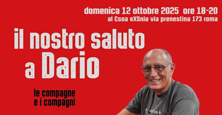 Il nostro saluto a Dario