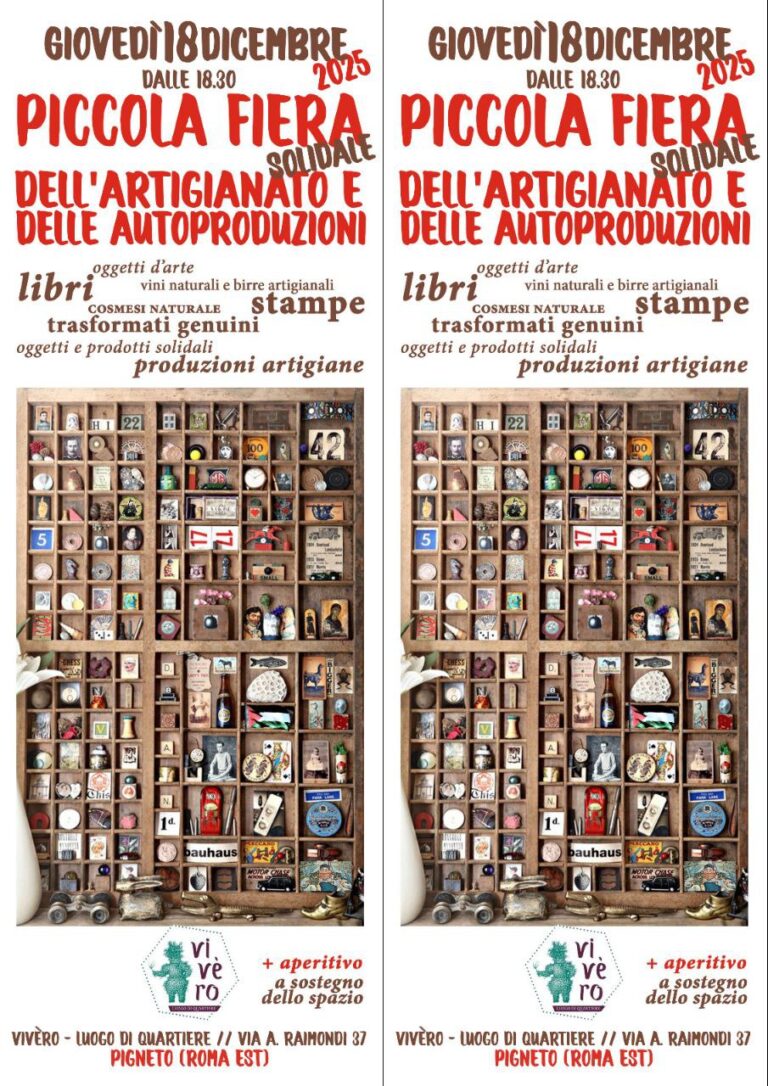 piccola fiera solidale dell’artigianato e delle autoproduzioni