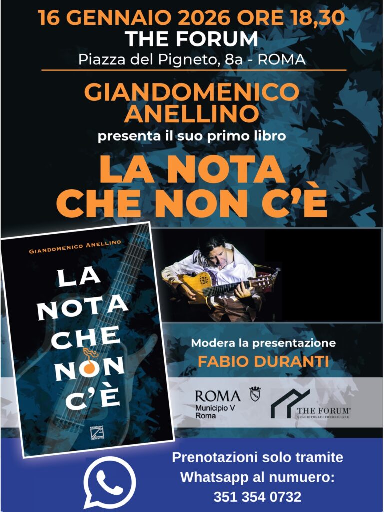 Presentazione Libro “La nota che non c’è” di Giandomenico Anellino