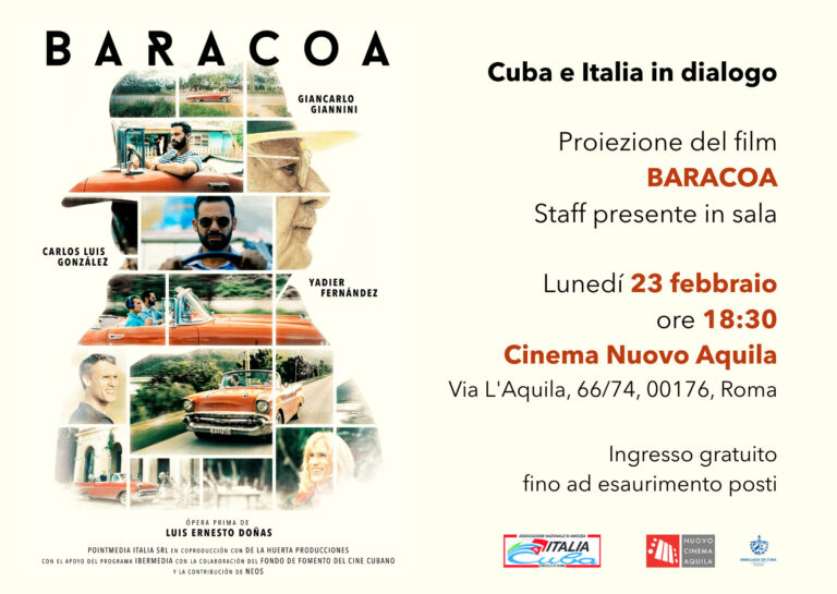 CUBA E ITALIA IN DIALOGO PROIEZIONE ED INCONTRO CON L’AUTORE PER BARACOA
