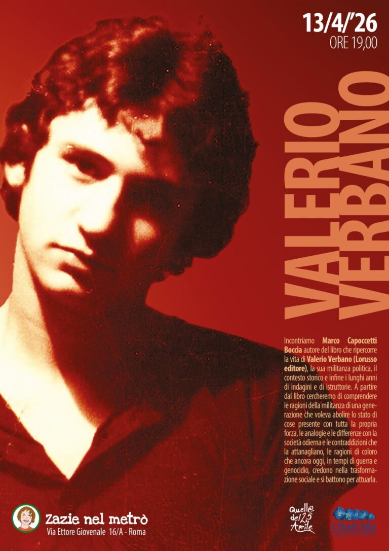 Presentazione Libro “Valerio Verbano. Una ferita ancora aperta”