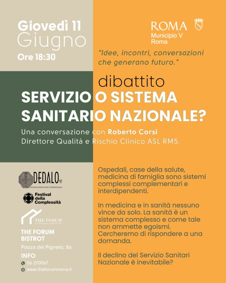DIBATTITO “SERVIZIO O SITEMA SANITARIO NAZIONALE?” con Roberto Corsi