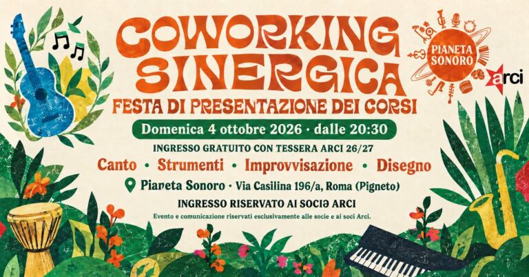 **FESTA DI PRESENTAZIONE DEI CORSI DEL COWORKING SINERGIA**
